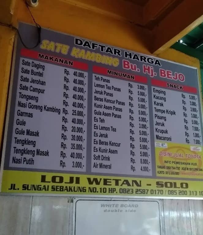 sate buntel kambing bu hj bejo