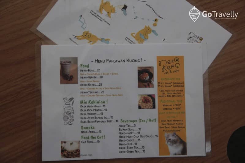 menu neko kepo cat & cafe