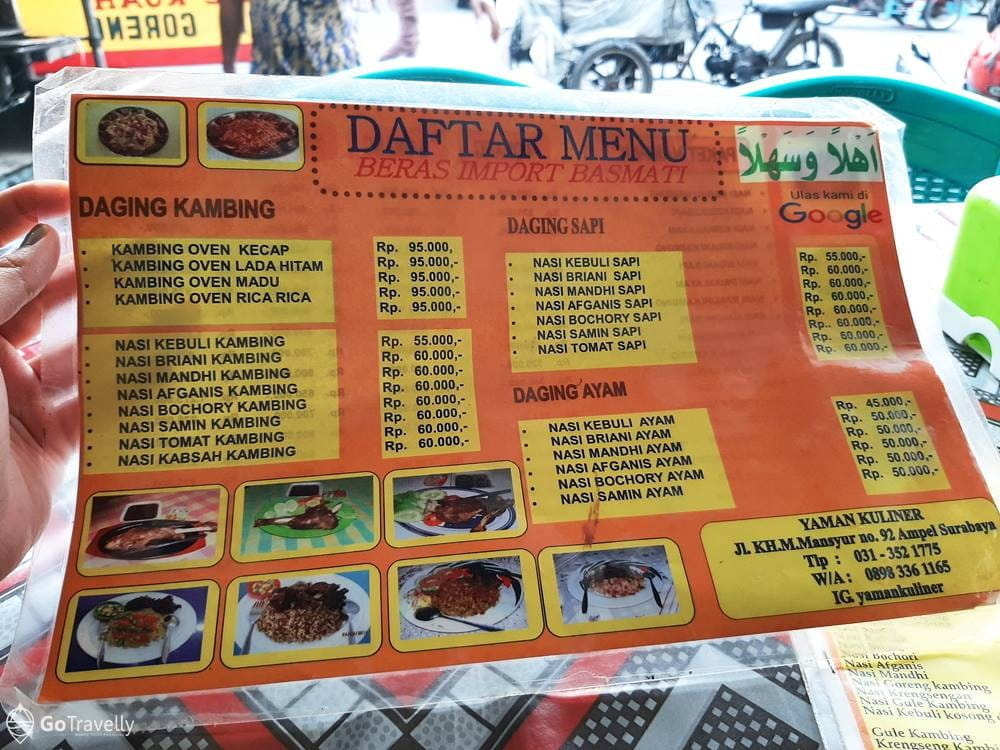 menu makanan Yaman Kuliner Ampel